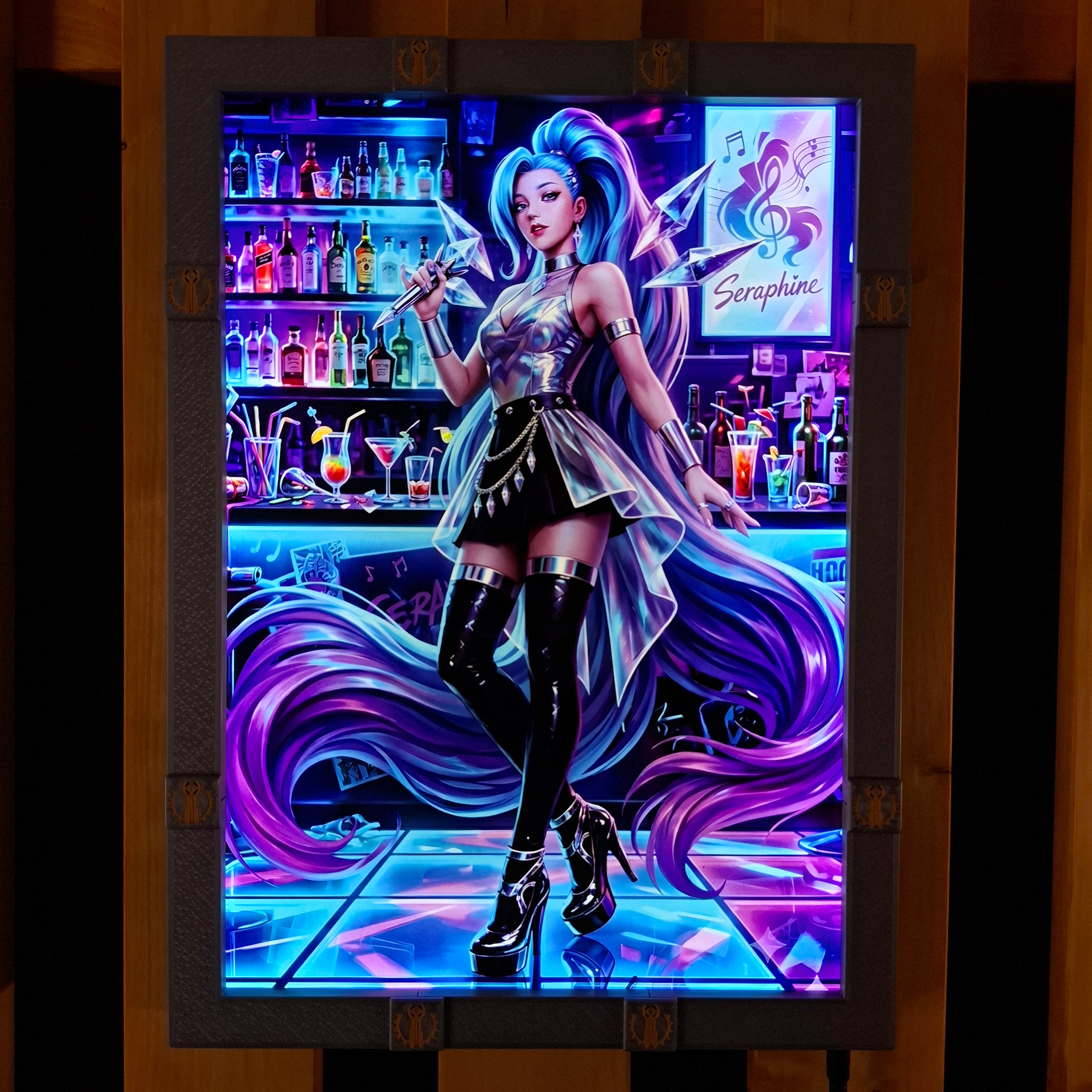 Piltover A3 lightbox + KDA ALL OUT Seraphine Poster