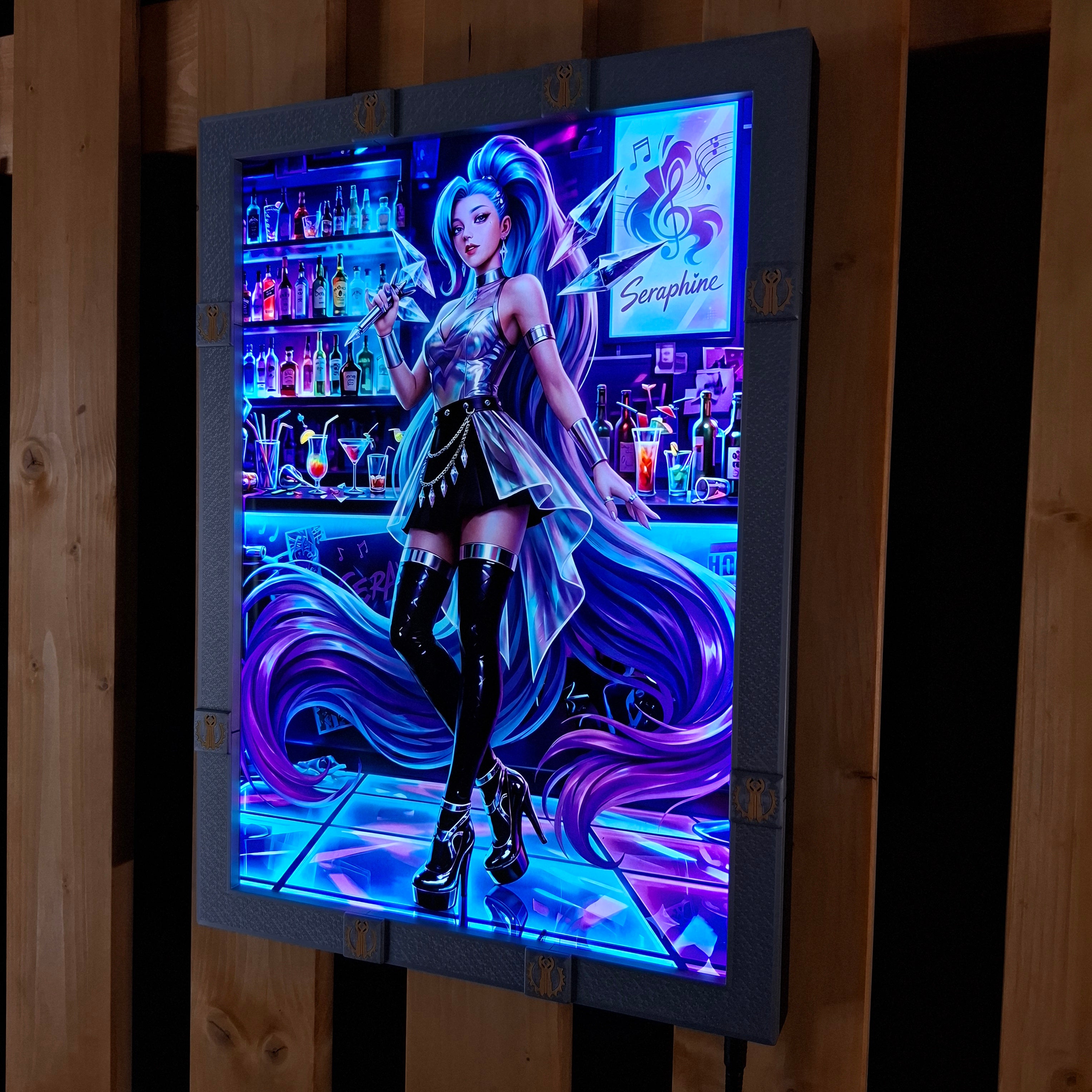 Piltover A3 lightbox + KDA ALL OUT Seraphine Poster