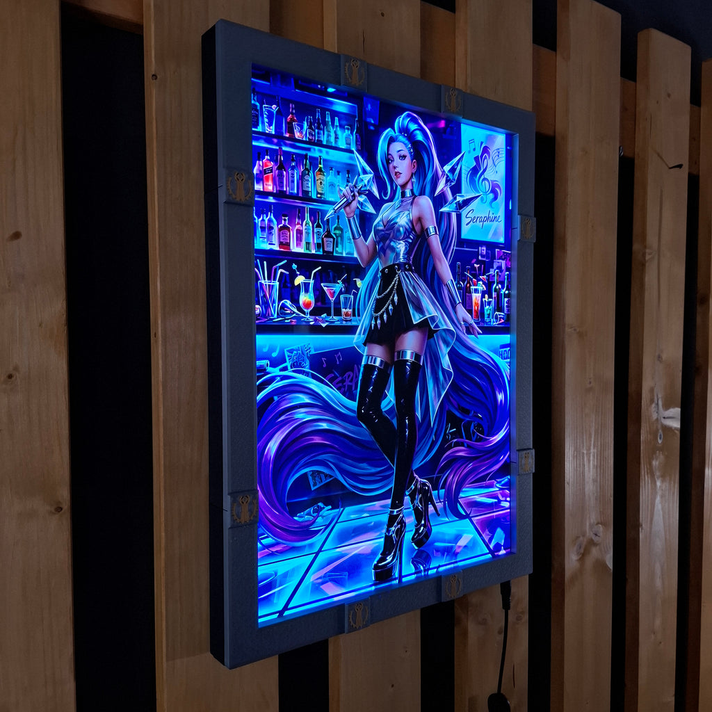 Piltover A3 lightbox + KDA ALL OUT Seraphine Poster