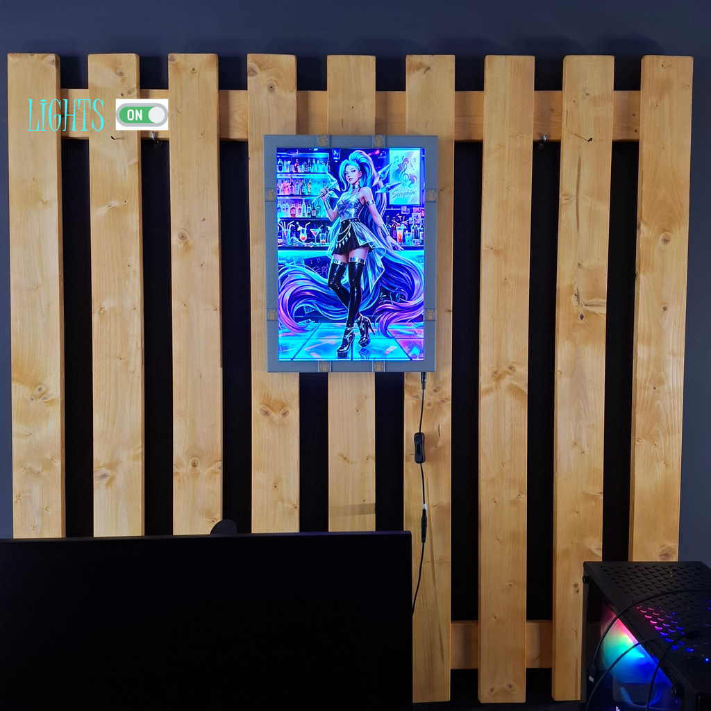 Piltover A3 lightbox + KDA ALL OUT Seraphine Poster