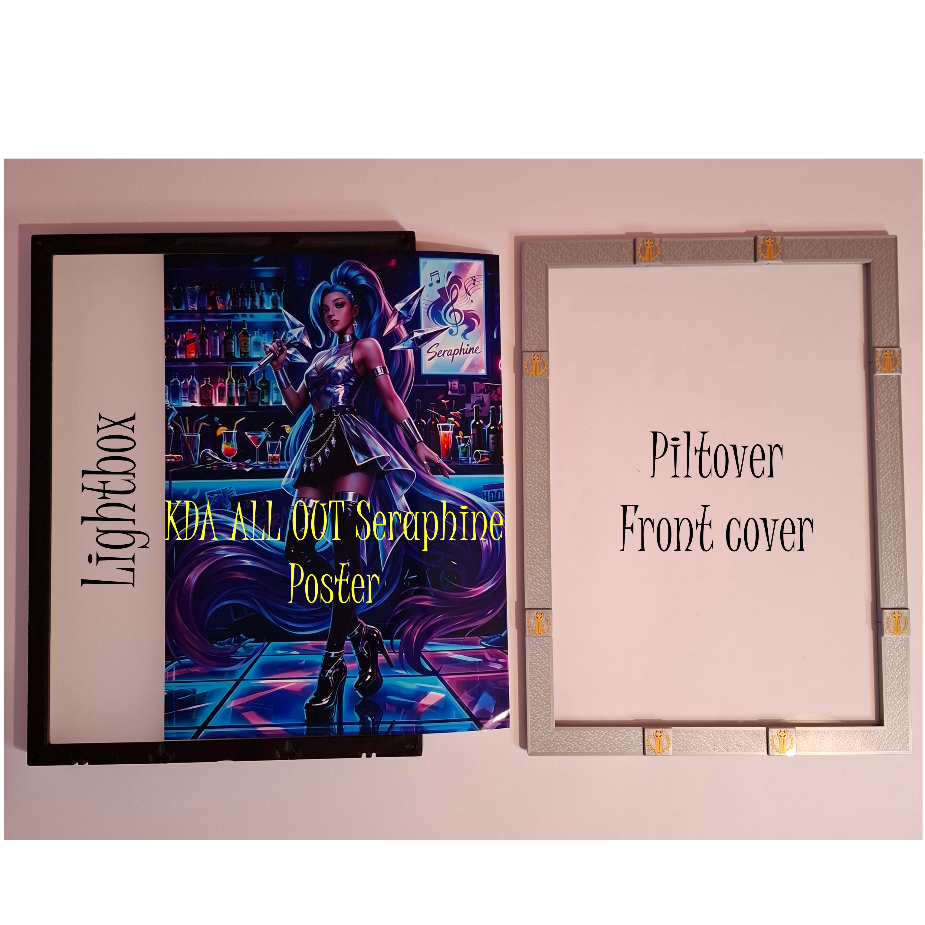Piltover A3 lightbox + KDA ALL OUT Seraphine Poster