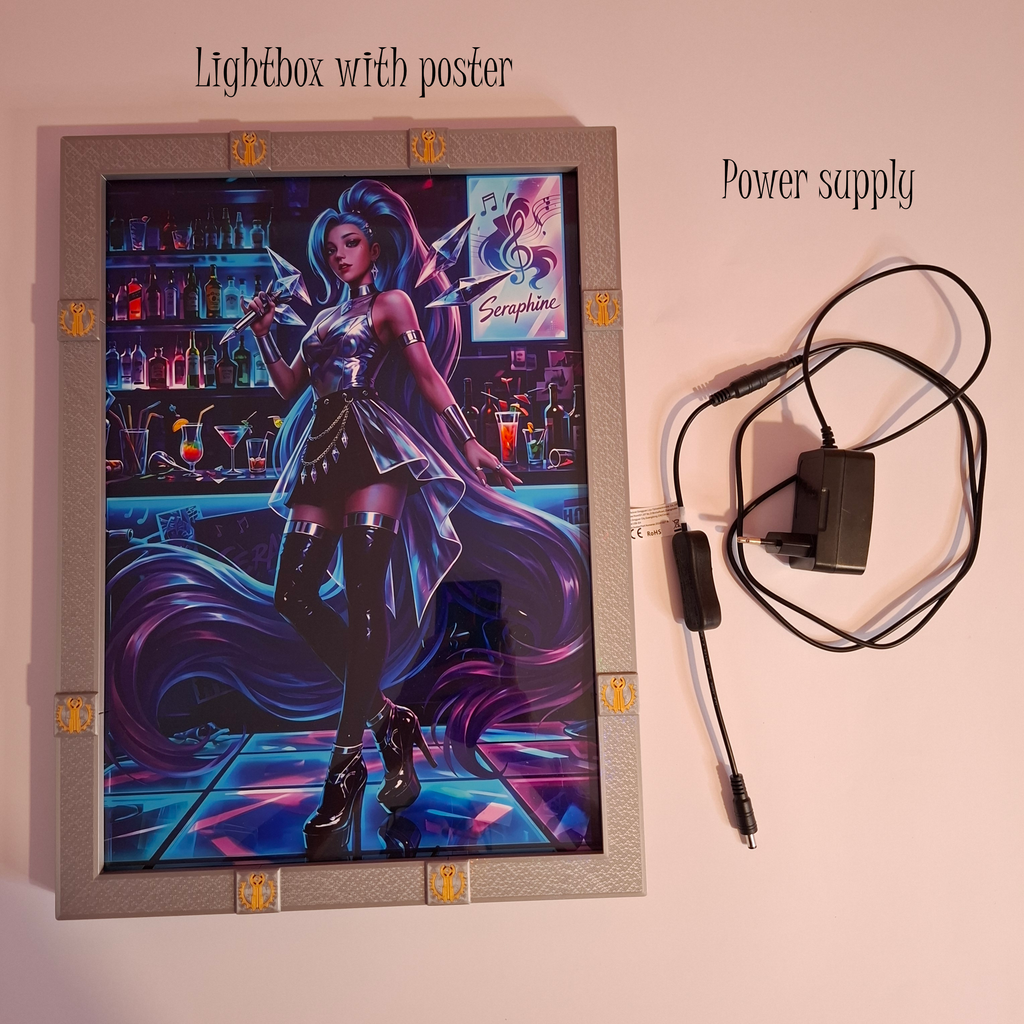 Piltover A3 lightbox + KDA ALL OUT Seraphine Poster